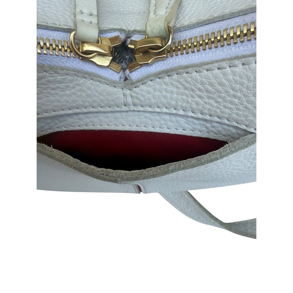 Hammitt Mr. G Large White Pebbled Leather Bag Gold Rivets Red Interior Rare - Picture 6 of 16